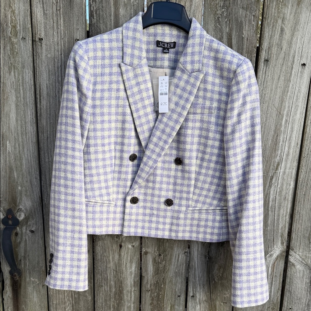 J. Crew Cropped Double-breasted Blazer in English Wool